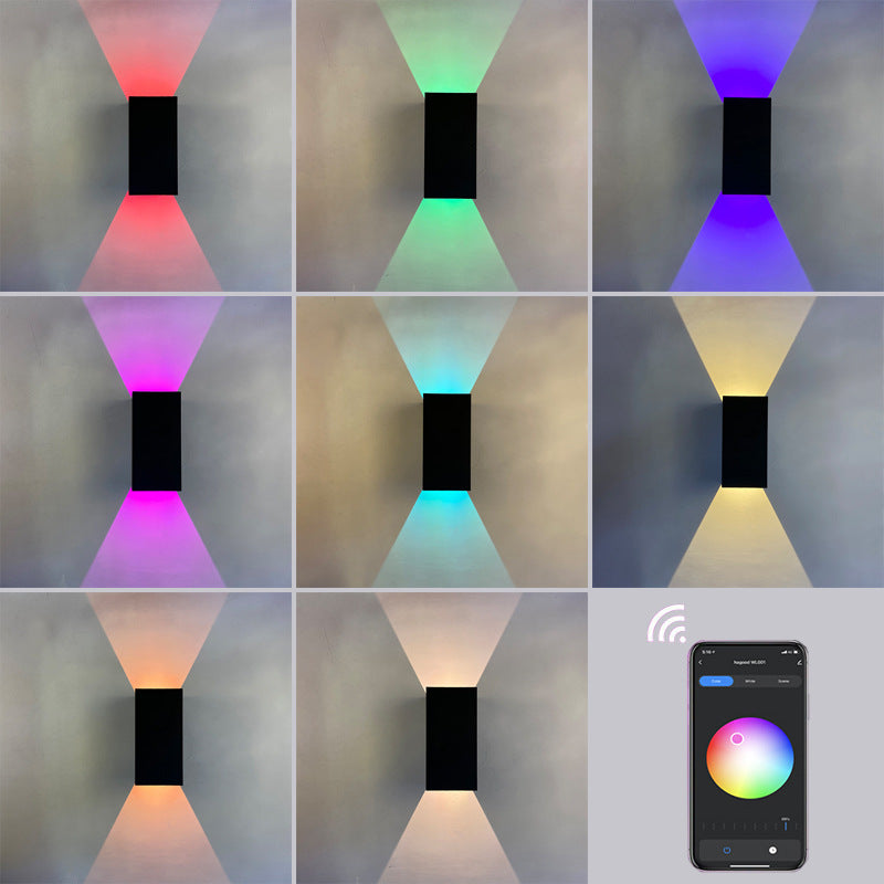 Moderne Smarte Quadratische APP Dimmbares Wasserdichtes LED Wandleuchte Lampe | Brehn
