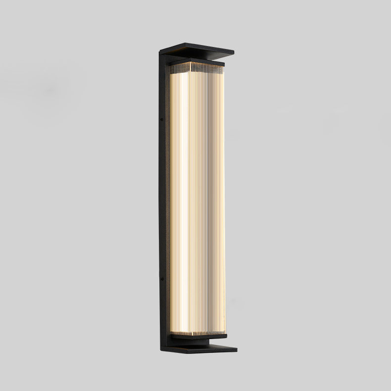 Modern minimalist wasserdichte rechteckige Edelstahl-Acryl-LED-Wandleuchte für den Außenbereich Patio | Brehn