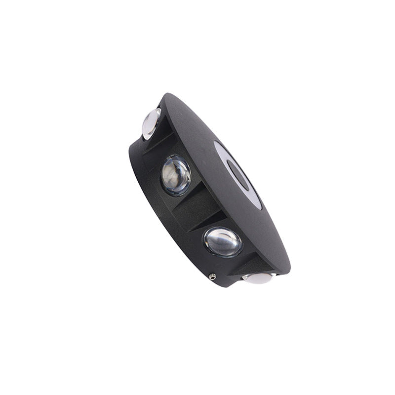 Zeitgenössische skandinavische Aluminium runde Shade LED Wandleuchte Lampe für Außenpatio | Brehn