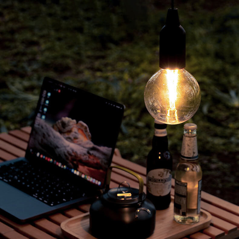 Retro Tragbare Wasserdichte Holz Runde Kegel Batterie USB 1-Licht Camping Außenlicht | Brehn