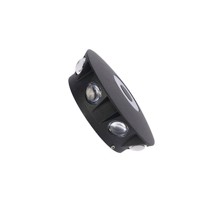 Moderne skandinavische LED-Wandleuchte mit rundem Aluminiumschirm für die Terrasse