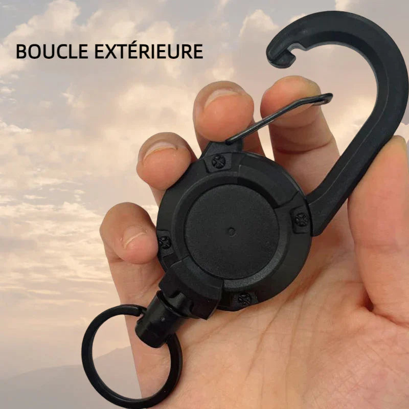 Taktisches Anti-Diebstahl Metall Kabel Schlüsselanhänger Ausziehbar Automatisch Outdoor Luya | Brehn