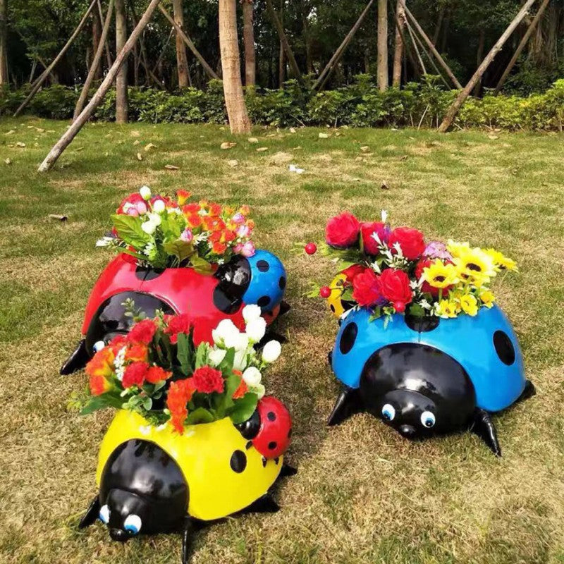 Brehn | Metall Marienkäfer Blumentopf