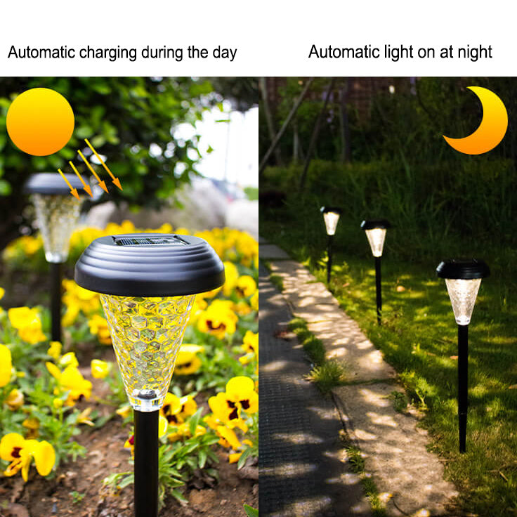 Moderne Solar Glas Kegel LED Außen Garten Bodeneinbau Landschaftslicht | Brehn