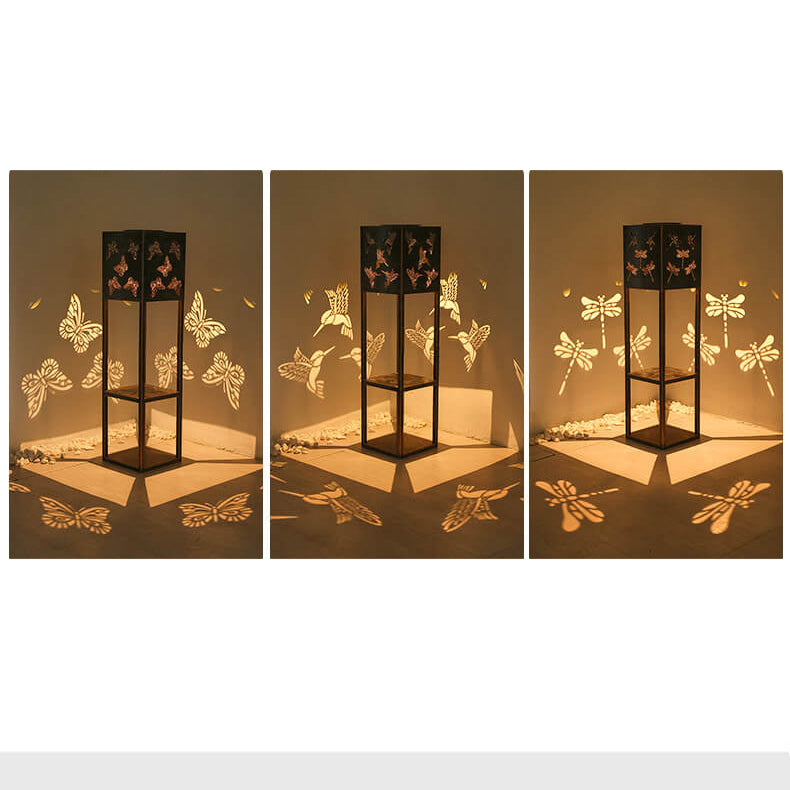 Solar Schmetterlingslicht Schatten Quadrat Regal Pflanzer Licht Garten Dekorativ Außen Wasserdicht Patio Außenlicht | Brehn