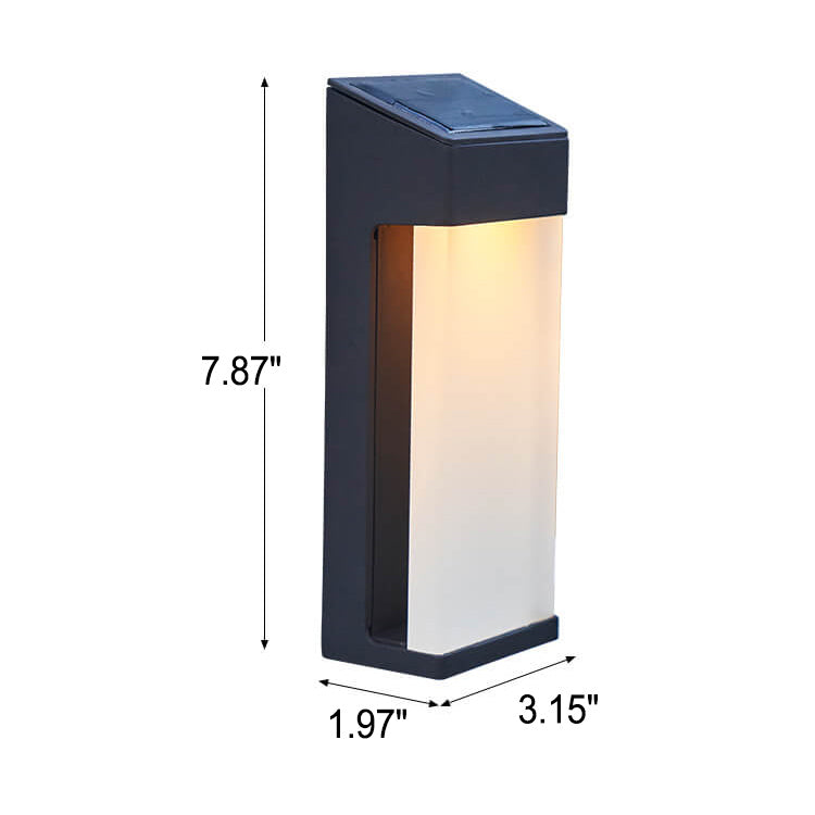 Solar Square Frosted Glass Wasserdichte Außen-LED-Wandleuchte | Brehn