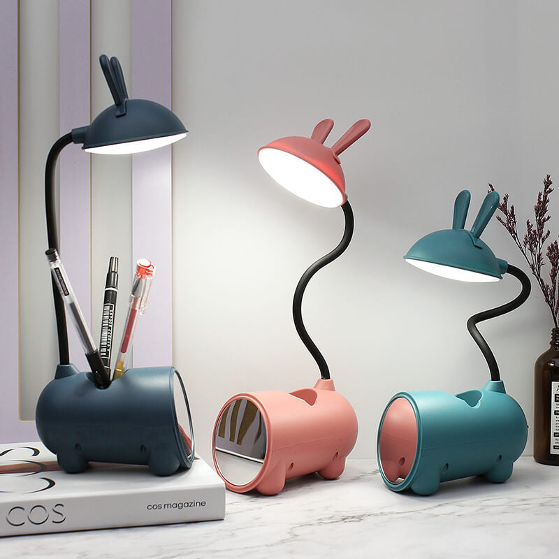 Kreative Cartoon-Hase-LED-Touch-USB-Stifthalter-Schreibtischlampe mit LED-Touch-USB-Stifthalter