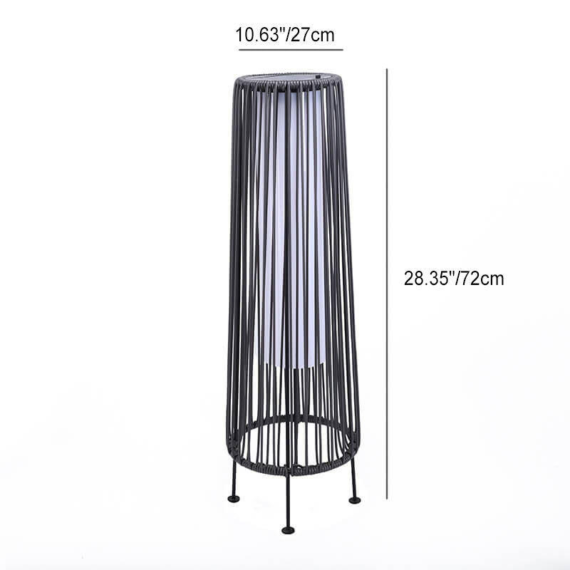 Modern Shabby Chic Solar Rund Trapezförmiges Eisen Rattan Korb LED Außenleuchte Für Außenpatio | Brehn