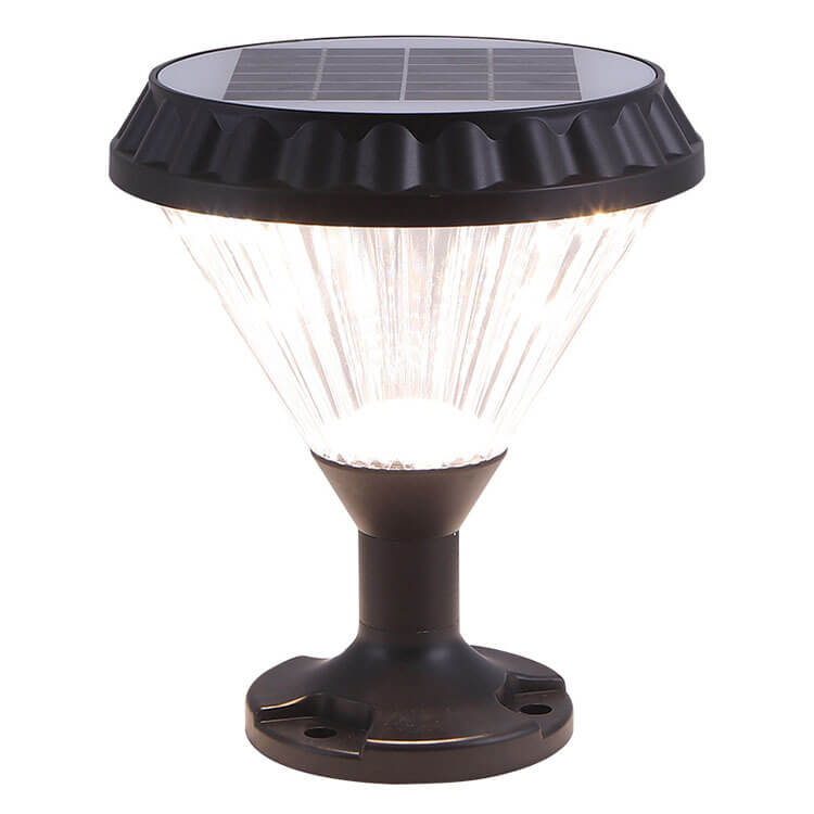 Modernes schwarzes Solar-Druckguss-Aluminium-Glas-Außen-Patio-Wasserdicht-Säulen-Hochlicht | Brehn
