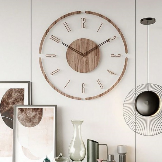 35cm Nordic Minimalist Wanduhr aus massivem Holz