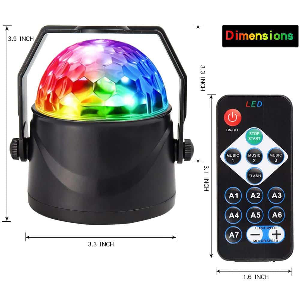 Rotierende LED-Discokugel mit Fernbedienung | Brehn