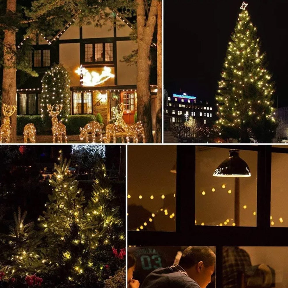 Solar-Lichterkette mit Kugelleuchten - 5M-20 LED / 7M-50 LED / 12M-100 LED | Brehn