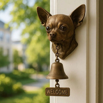 Willkommensglocke „Schäfer“ aus Bronze – Elegante Wandglocke mit Schäferhundmotiv