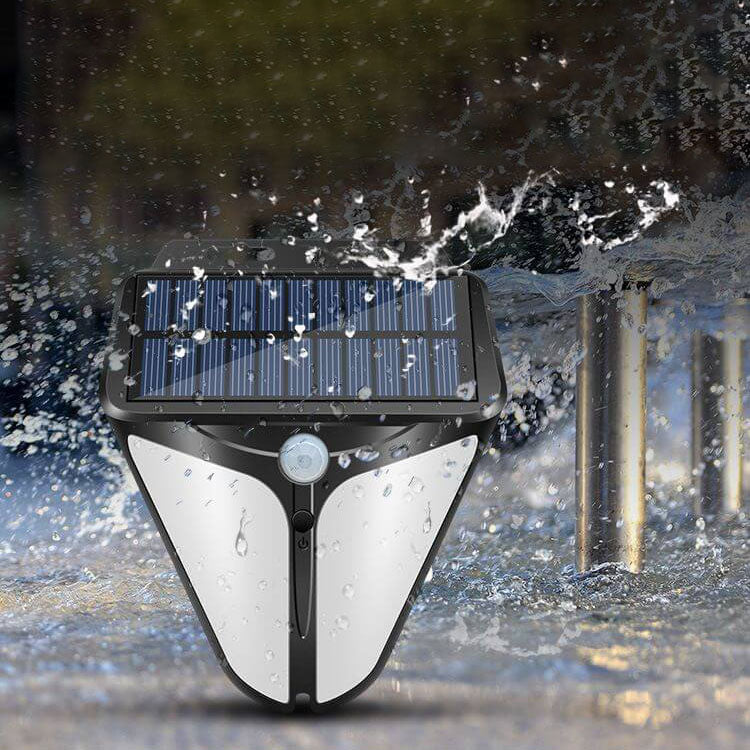 Brehn | Solar Intelligente Dreieck Außen wasserdichte Körper Sensor Patio LED Wandleuchte