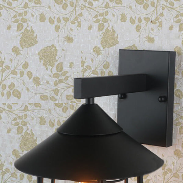 Vintage Industrielle Eisen Laterne Innen Außen 1-Licht Wand Sconce Lampe | Brehn