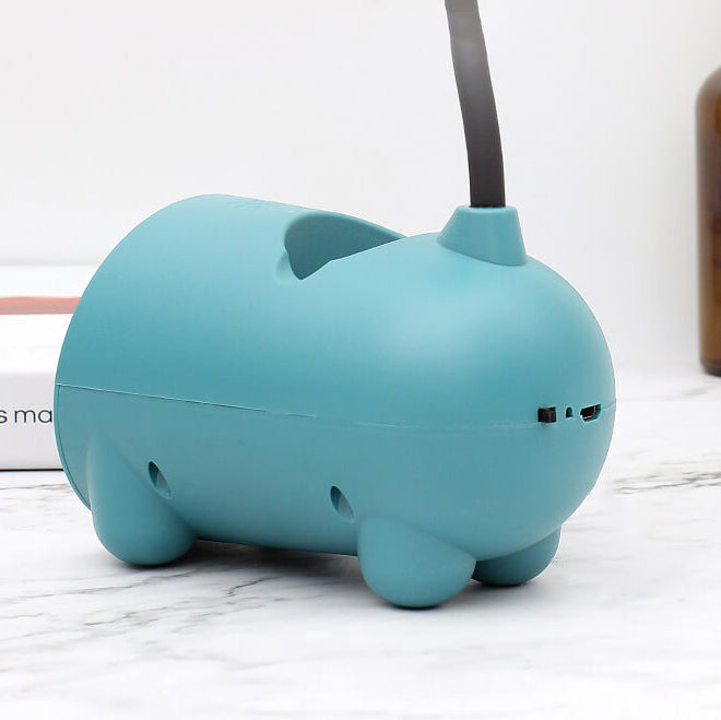 LumoBun Tischleuchte – Niedliche LED-Schreibtischlampe mit Stifthalter und USB-Anschluss