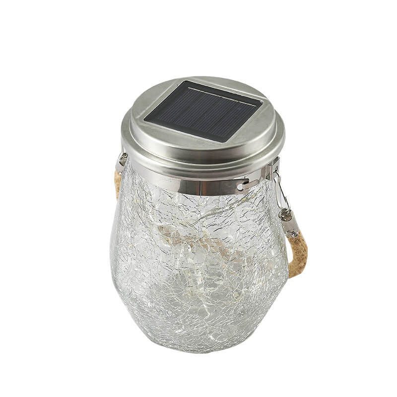 Zeitgenössische kreative Crackle-Glasflasche Stern-Dekor LED Solar-Lichterkette für den Außenbereich Patio | Brehn