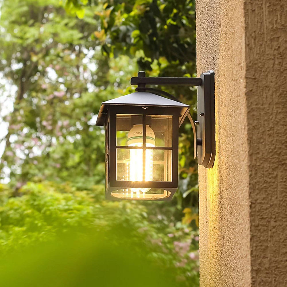 Moderne Einfachheit Wasserdicht Aluminium Quadrat Glas Schirm 1-Licht Wand Sconce Lampe Für Outdoor Patio | Brehn