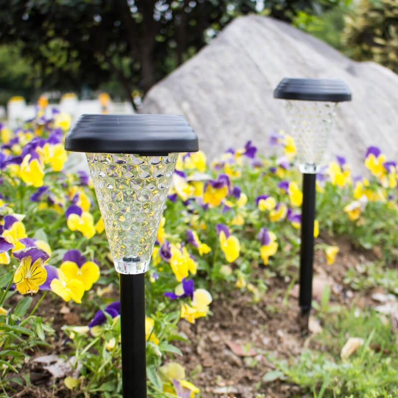 Moderne Solar Glas Kegel LED Außen Garten Bodeneinbau Landschaftslicht | Brehn