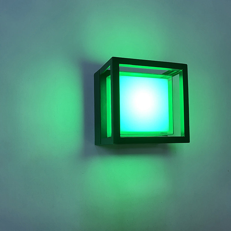 Wasserdichte quadratische LED-Außenwandleuchte aus Aluminium und Acryl für den Garten