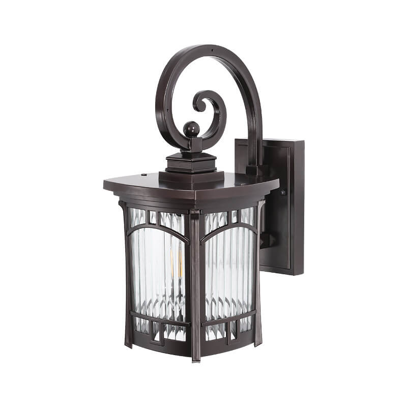 Moderne quadratische Aluminium-Glas-carved 1-Licht Außen wasserdichte Wandlampe | Brehn