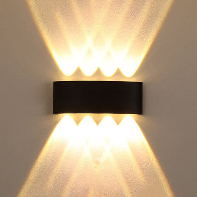 Moderne LED-Wandleuchte mit Bogenstrahler nach oben und unten, wasserdicht, für den Außenbereich