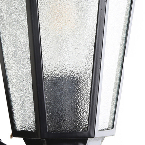 Zeitgenössische industrielle hexagonale Aluminiumrahmen mattierte Glas 1-Licht Außenwandleuchte Lampe für Garten | Brehn