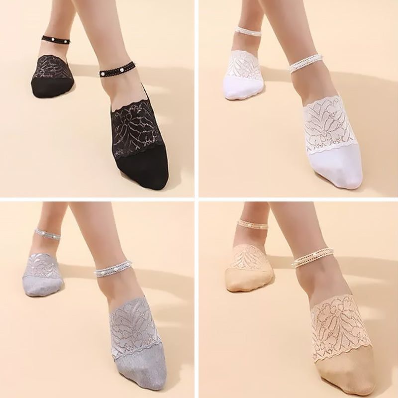 Brehn | Elegante Perlen Spitzen Socken