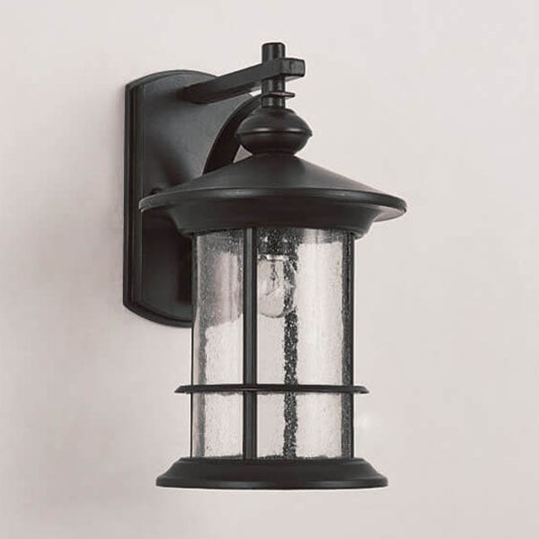 Industrielle Vintage-Wandleuchte mit Blasenglassäule, 1-flammig, wasserdicht, für den Außenbereich