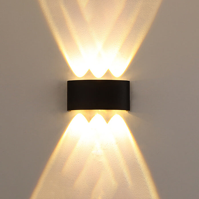 Moderne Outdoor Bogenauf- und Abwärtsstrahler LED Außen wasserdichte Wandleuchte | Brehn