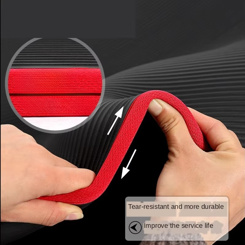 Extra dicke, 1 cm (0,39 Zoll) dicke, rutschfeste Gymnastik- und Yogamatte mit Trageband
