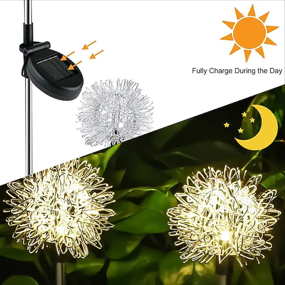 Solar LED Gartenlampe ( 2 Stück) Löwenzahn-Design mit Spieß | Brehn