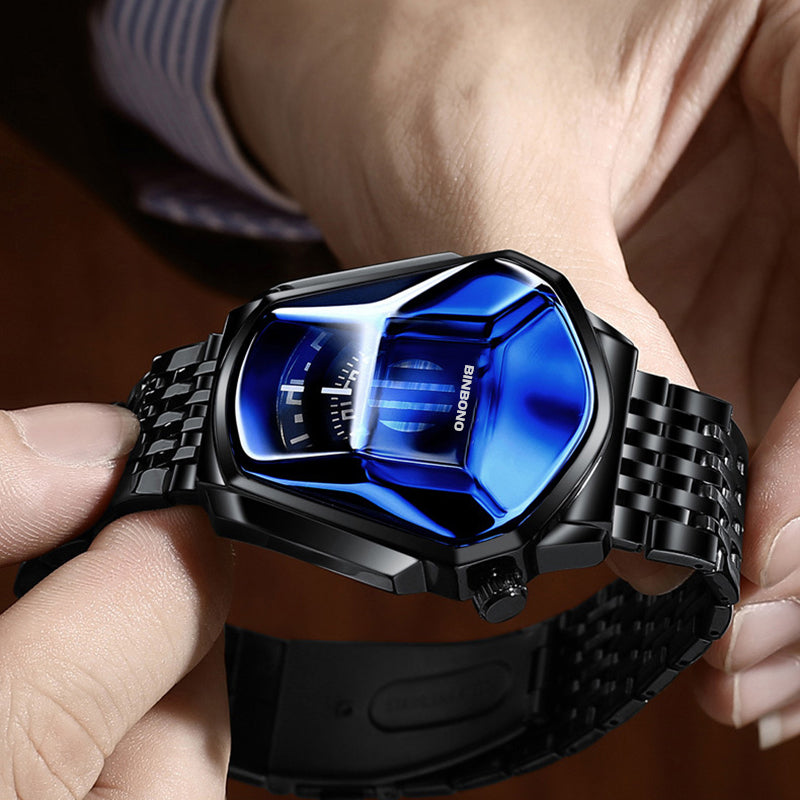 Herren-Quarzuhr im Diamant-Stil