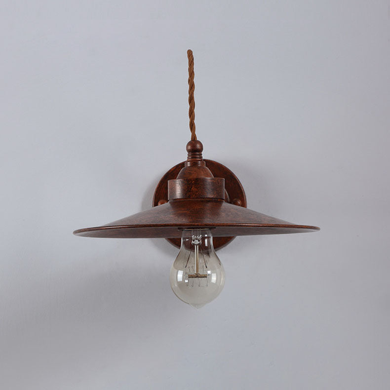 Zeitgenössische industrielle wasserdichte Metallplatten-Schüssel 1-Licht Wandleuchte Lampe für Außenpatio | Brehn