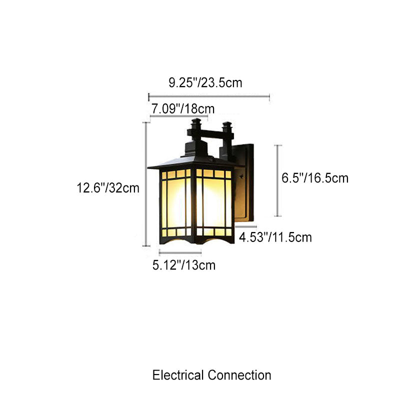 Moderne, wasserdichte Solar-Wandleuchte aus Aluminium in Form eines chinesischen Pavillons mit einem Licht