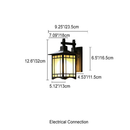 Moderne, wasserdichte Solar-Wandleuchte aus Aluminium in Form eines chinesischen Pavillons mit einem Licht