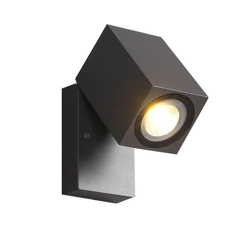 Moderne, wasserdichte, quadratische LED-Wandleuchte für den Außenbereich mit verstellbarem Winkel