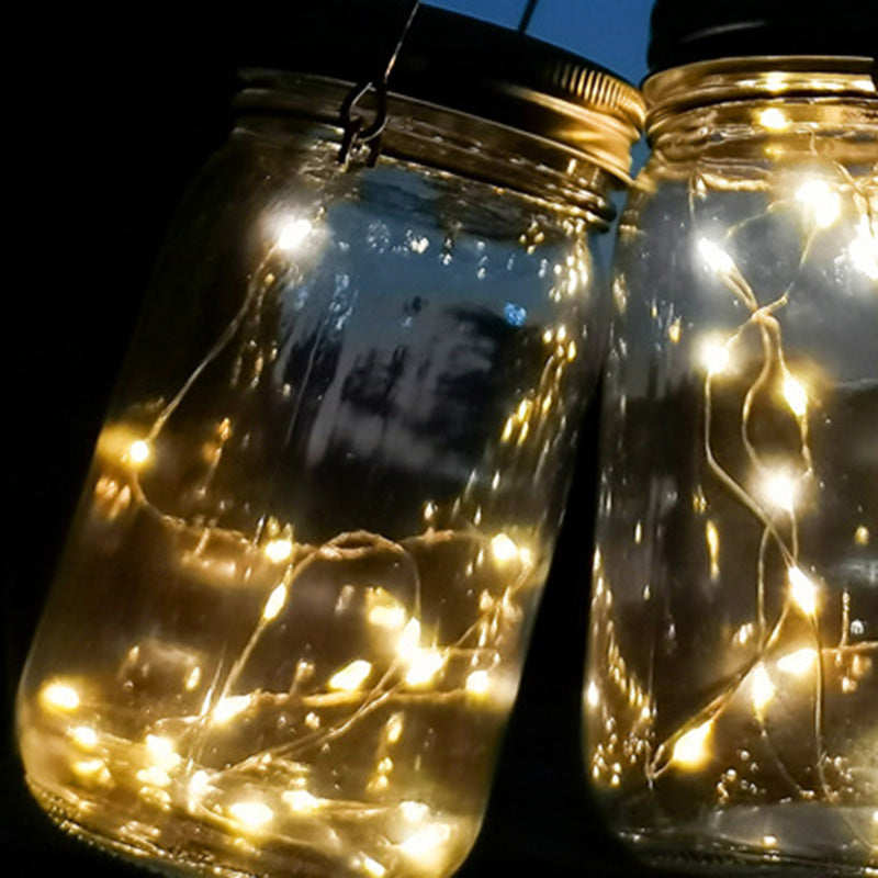 Moderne Art Deco Wasserdichte Solar Glas Edelstahl Kupferdraht Stern LED Lichterkette Außenbeleuchtung Für Garten | Brehn