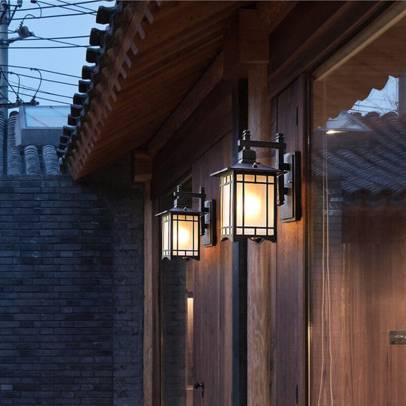 Moderner wasserdichter Solar-Aluminium-Chinesischer Pavillon Form 1-Licht-Wand sconces Lampe | Brehn