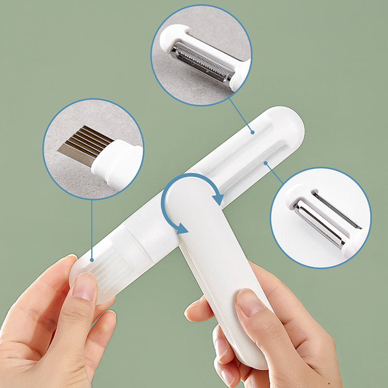 3 In 1 Multifunktionales Rotierendes Schälmesser | Brehn