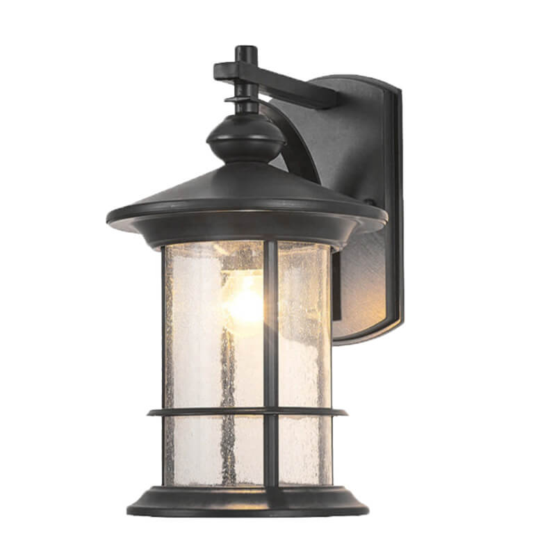 Industrielle Vintage Blasen-Glas-Säule 1-Licht Außen wasserdichte Wand Leuchte Lampe | Brehn