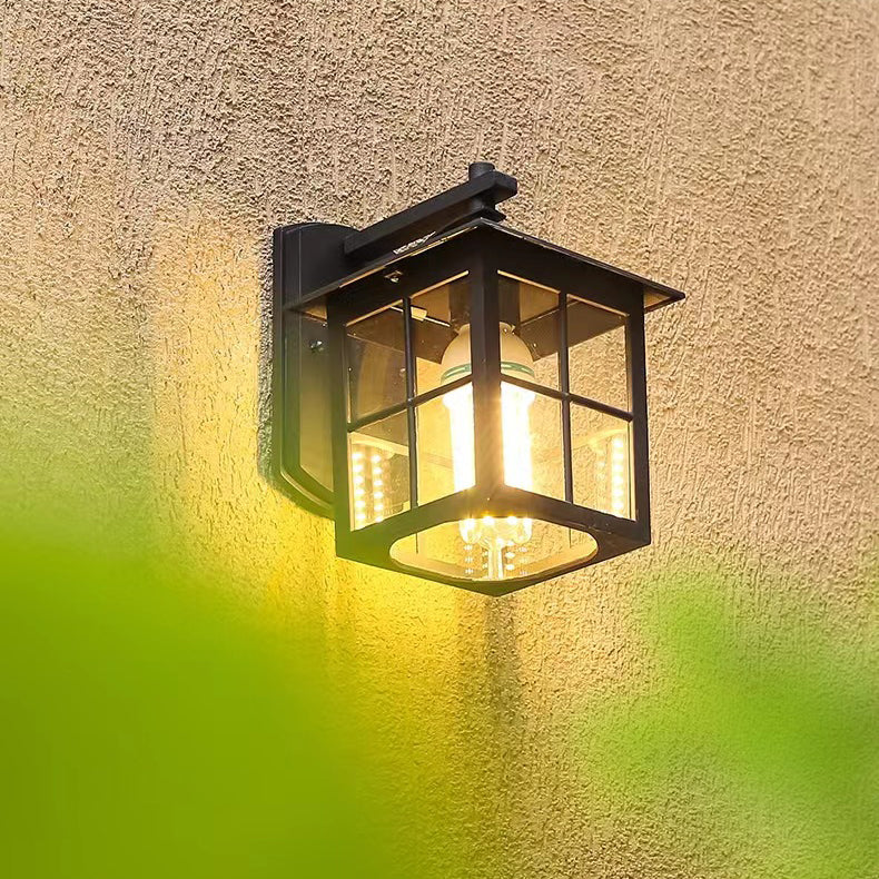 Moderne Einfachheit Wasserdicht Aluminium Quadrat Glas Schirm 1-Licht Wand Sconce Lampe Für Outdoor Patio | Brehn
