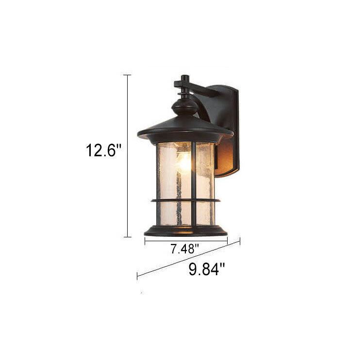 Industrielle Vintage Blasen-Glas-Säule 1-Licht Außen wasserdichte Wand Leuchte Lampe | Brehn