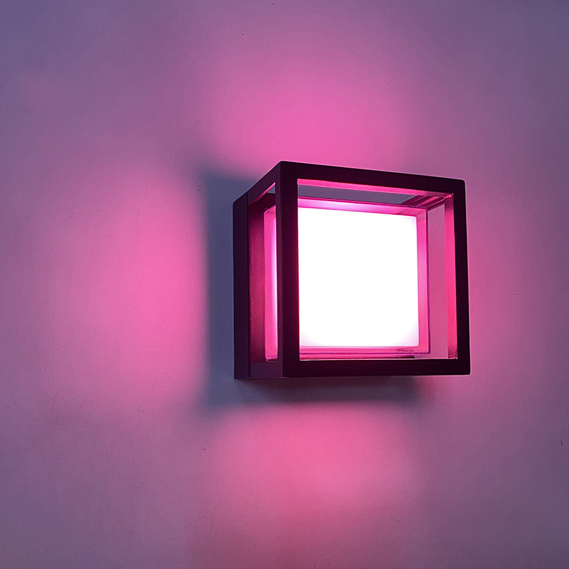 Moderne Minimalistische Wasserdichte Quadratische Aluminium Acryl LED Außenwandlampe Für Garten | Brehn