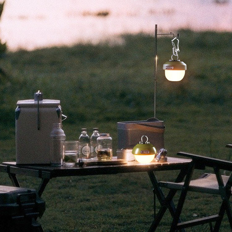 Zeitgenössische kreative wasserdichte Orb-Metall-PC-LED-Camping-Außenleuchte für Außenpatio | Brehn