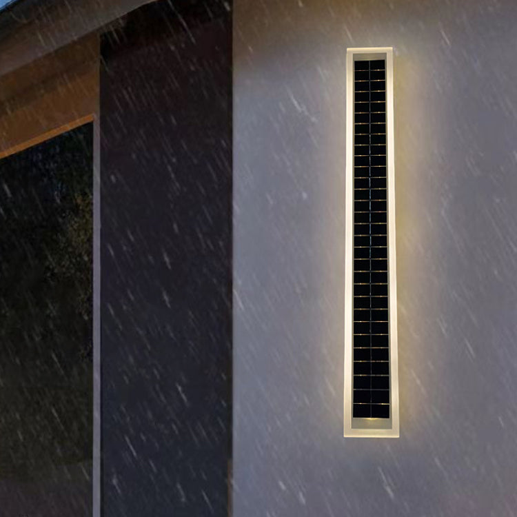 Minimalistische Outdoor Solar Rechteck Streifen Wasserdicht Patio LED Wandleuchte Lampe | Brehn