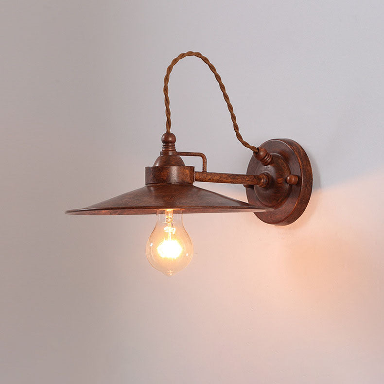 Zeitgenössische industrielle wasserdichte Metallplatten-Schüssel 1-Licht Wandleuchte Lampe für Außenpatio | Brehn