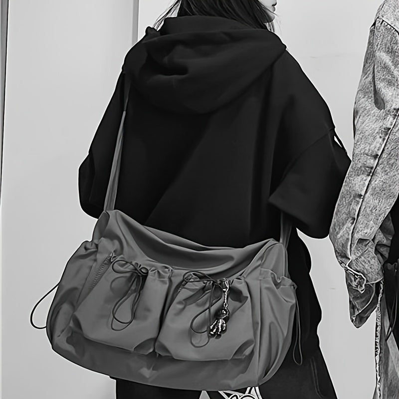 UrbanLiner Nylon Messenger Bag – Schwarze Umhängetasche mit Reißverschluss für den täglichen Gebrauch | Brehn
