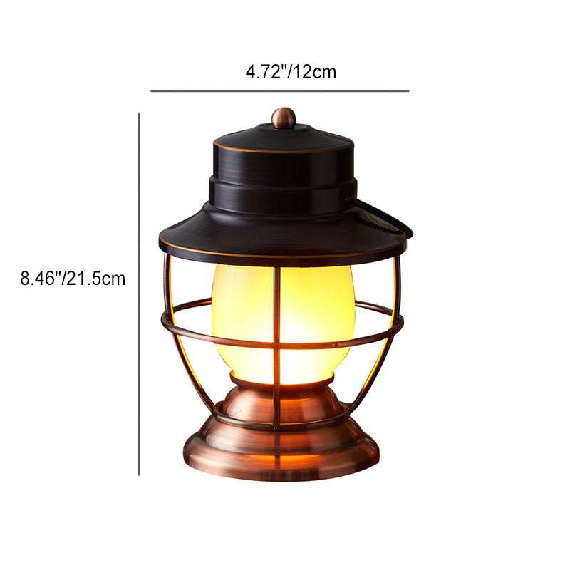 Traditionelles Bauernhaus Wasserdichte Wiederaufladbare Eisen Acryl Zylinder LED Tischlampe Für Unterhaltungsraum | Brehn