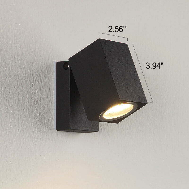 Moderne, wasserdichte, quadratische LED-Wandleuchte für den Außenbereich mit verstellbarem Winkel